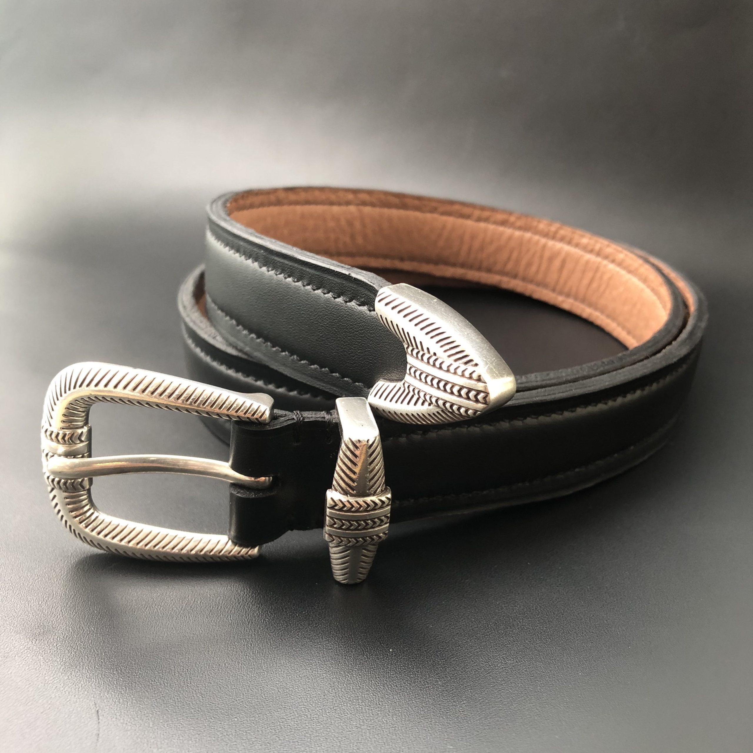 Black Western Belt Closeup