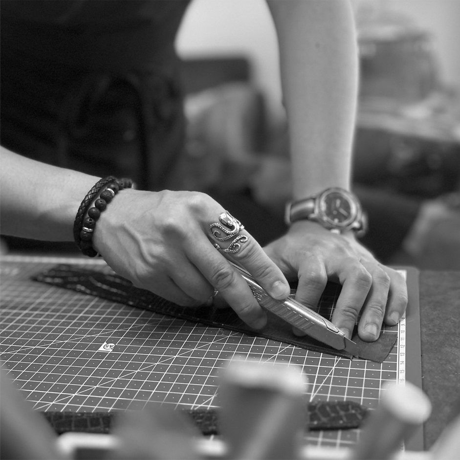 Cutting leather