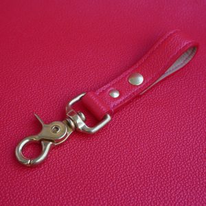 Leather Key Strap Red