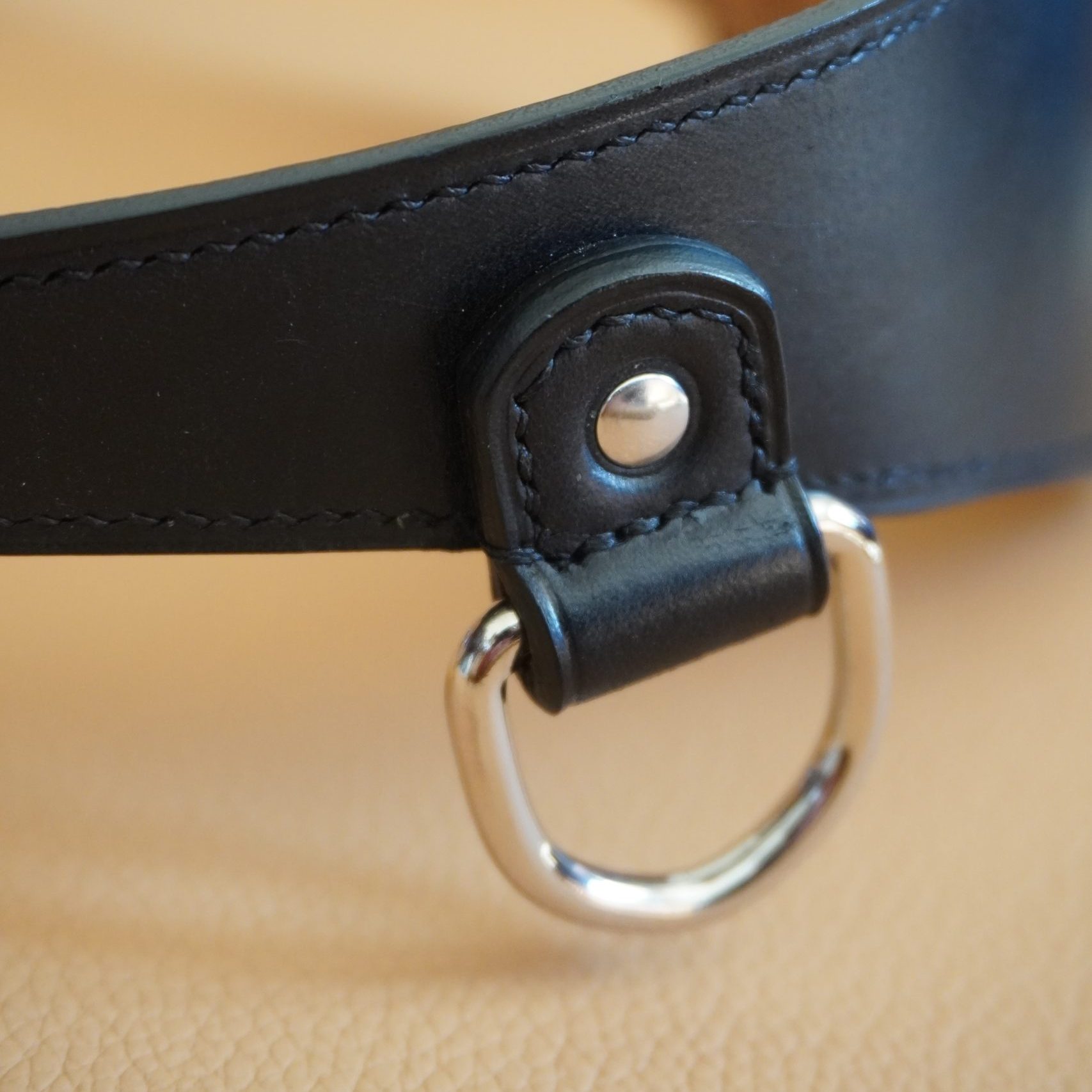 Wide Belt Black and Silver D-Ring