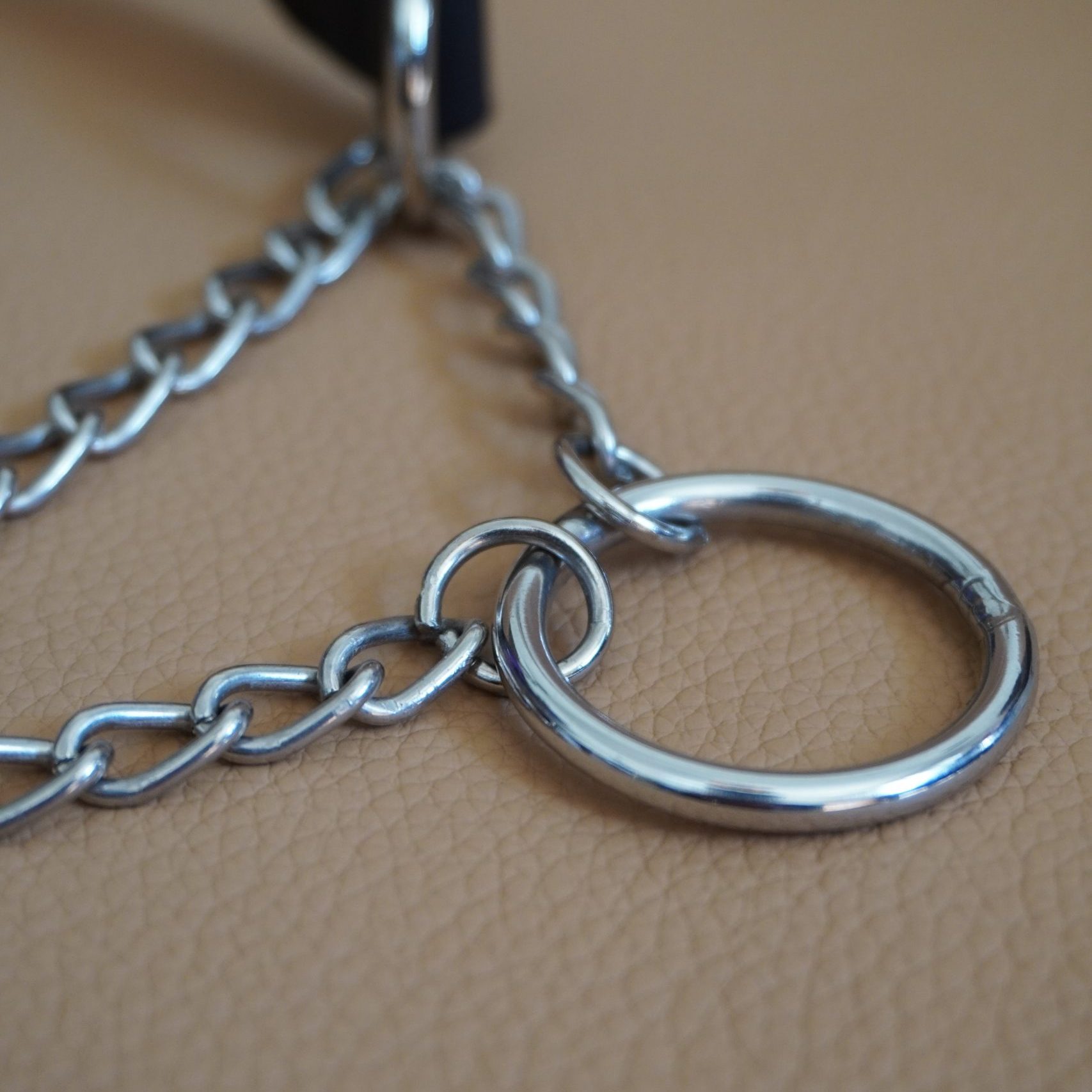 Slip-Chain Collar Black and Silver O-Ring